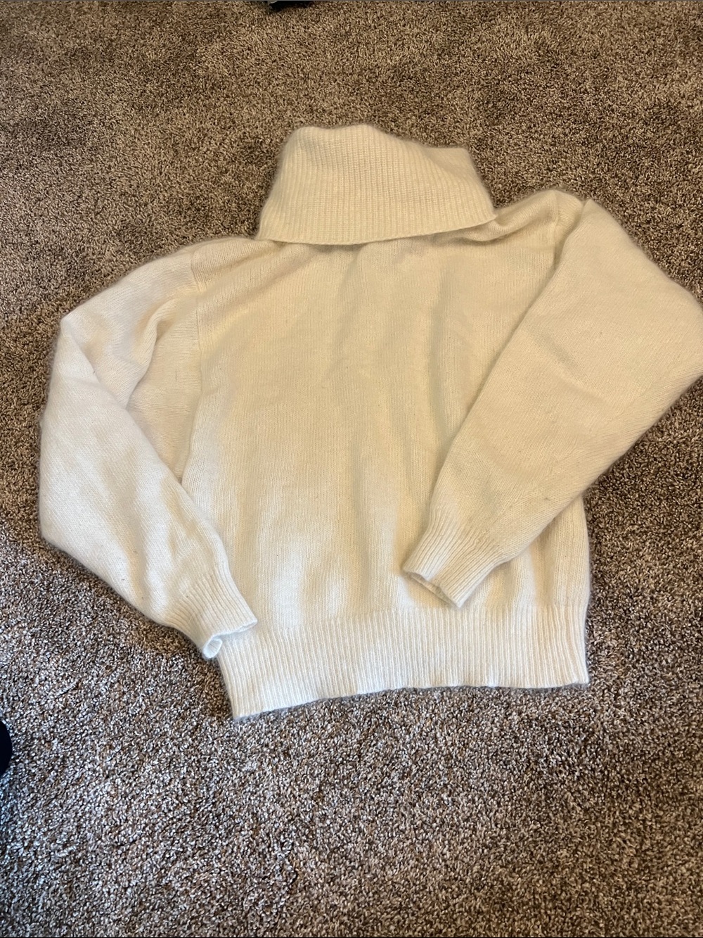 Vintage I.B. Diffusion Ivory Angora Rabbit Fur Lambswool Turtleneck Sweater M